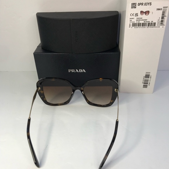 PRADA SPR 03Y VAU-6S1 butterfly sunglass honey tortoise frame brown lenses. - Picture 9 of 16